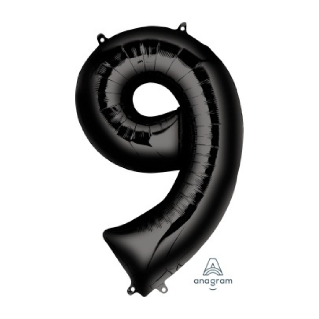 FOIL BALLOON LARGE BLACK NINE
