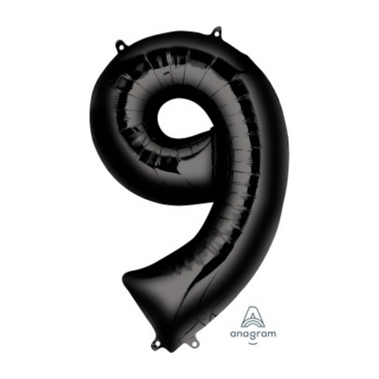 FOIL BALLOON  LARGE BLACK NINE 9