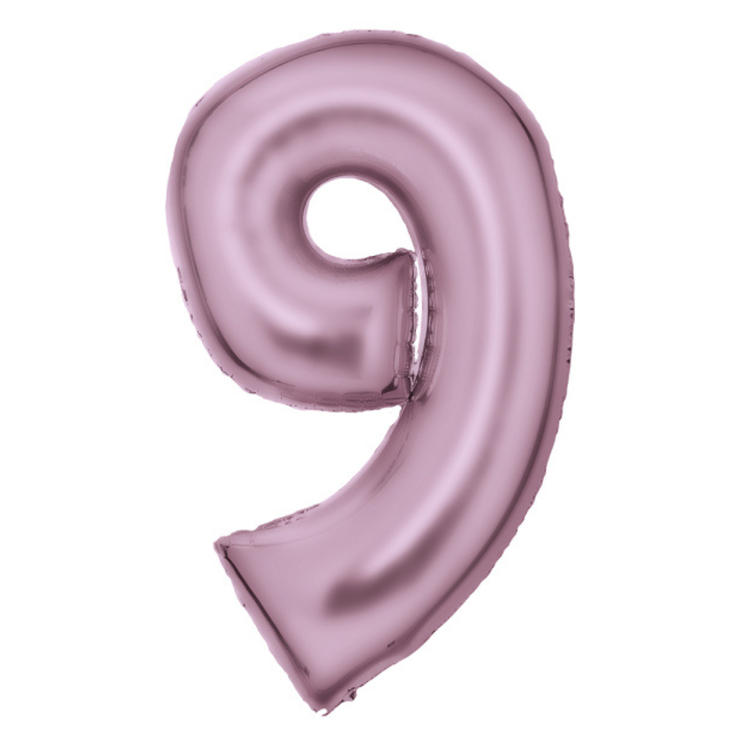 FOIL BALLOON LARGE PASTEL PINK NINE 9
