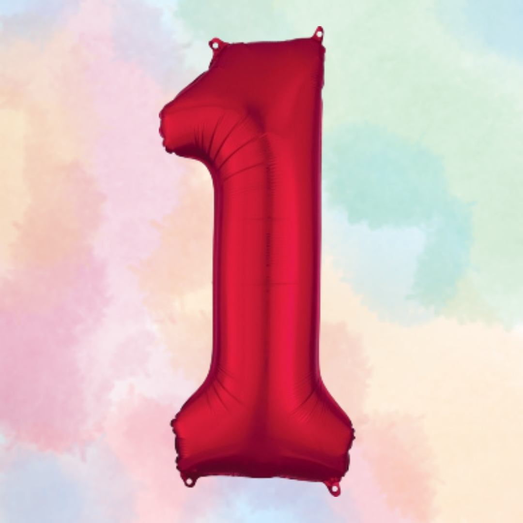 FOIL BALLOON LARGE RED ONE 1