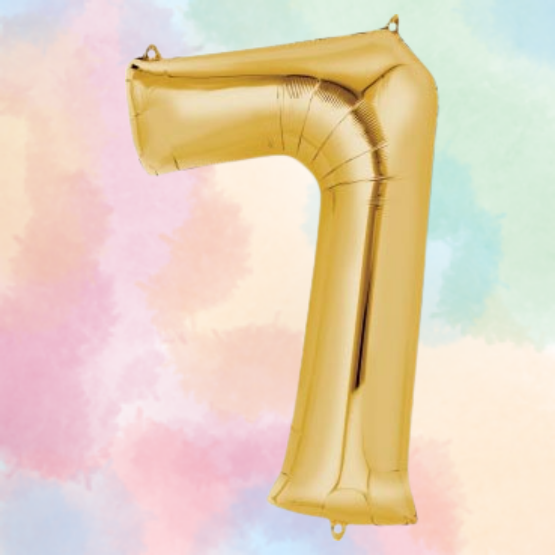 FOIL BALLOON LARGE YELLOW GOLD SEVEN 7