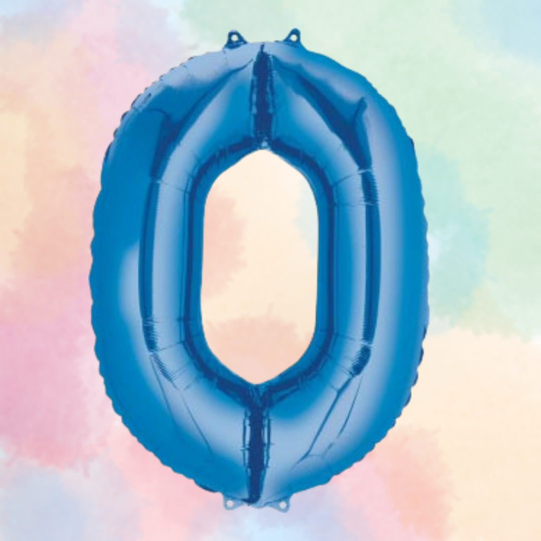 FOIL BALLOON LARGE BLUE ZERO 0
