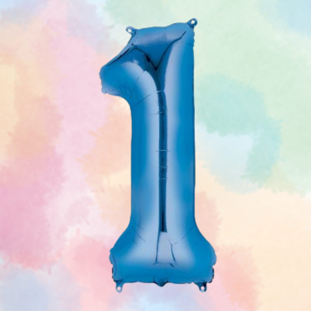 FOIL BALLOON LARGE BLUE ONE 1