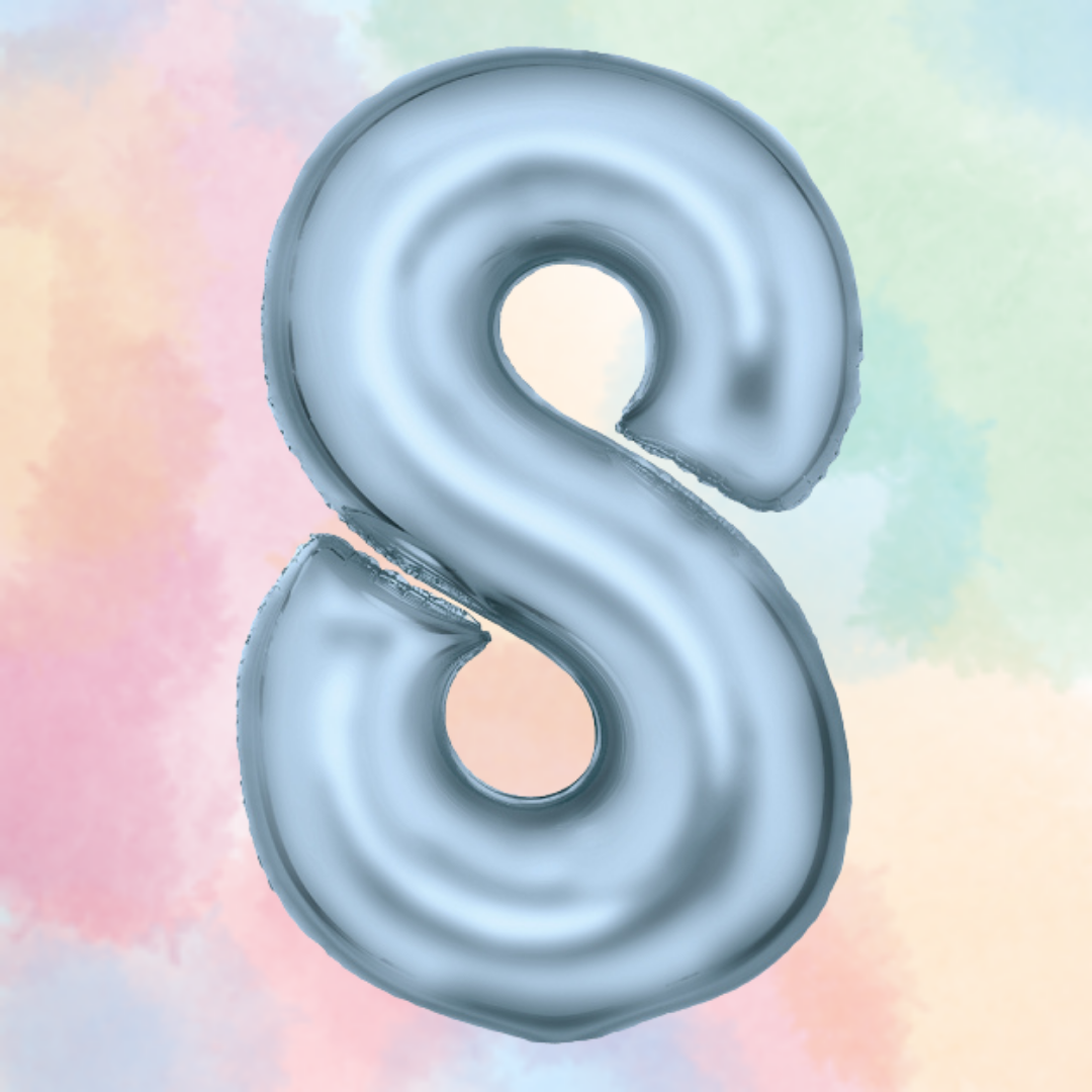 FOIL BALLOON LARGE PASTEL BLUE EIGHT 8