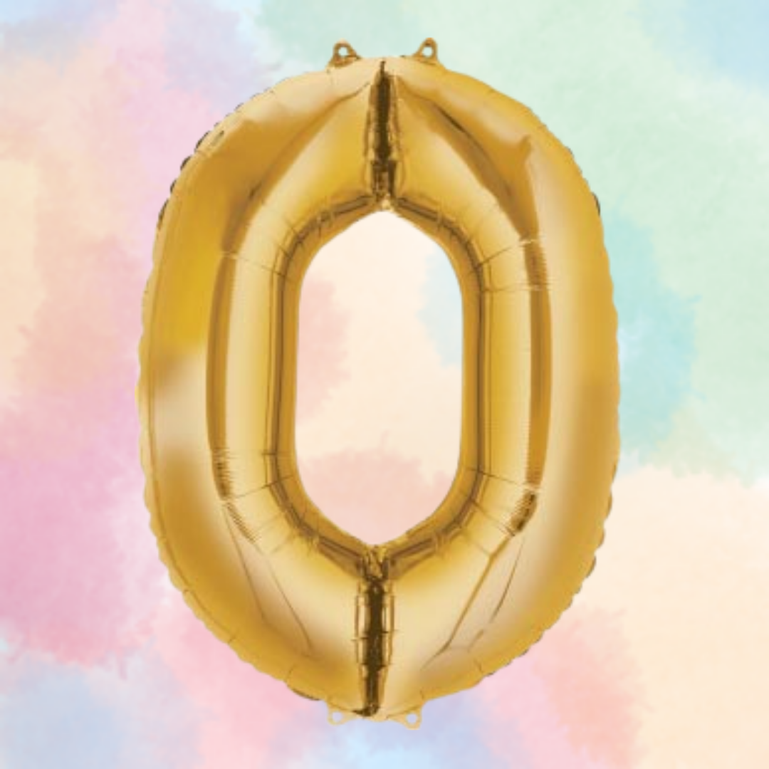 FOIL BALLOON LARGE YELLOW GOLD ZERO 0