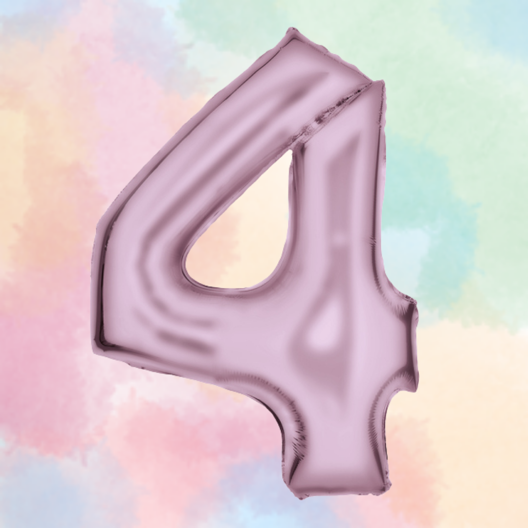 FOIL BALLOON LARGE PASTEL PINK FOUR 4