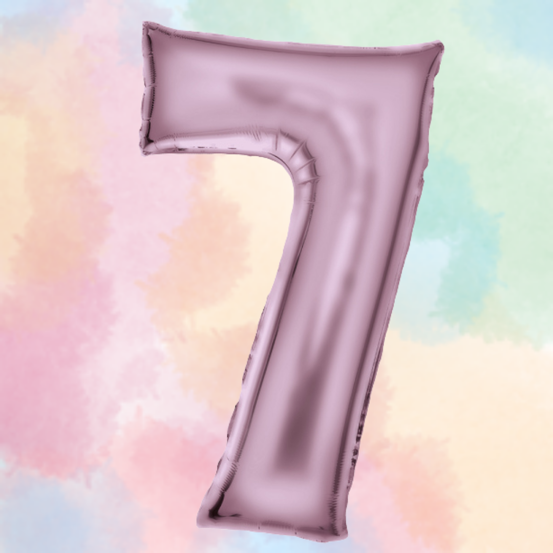 FOIL BALLOON LARGE PASTEL PINK SEVEN 7