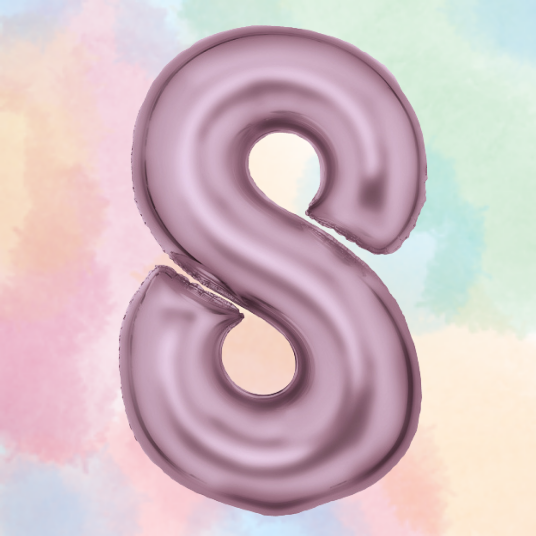 FOIL BALLOON LARGE PASTEL PINK EIGHT 8