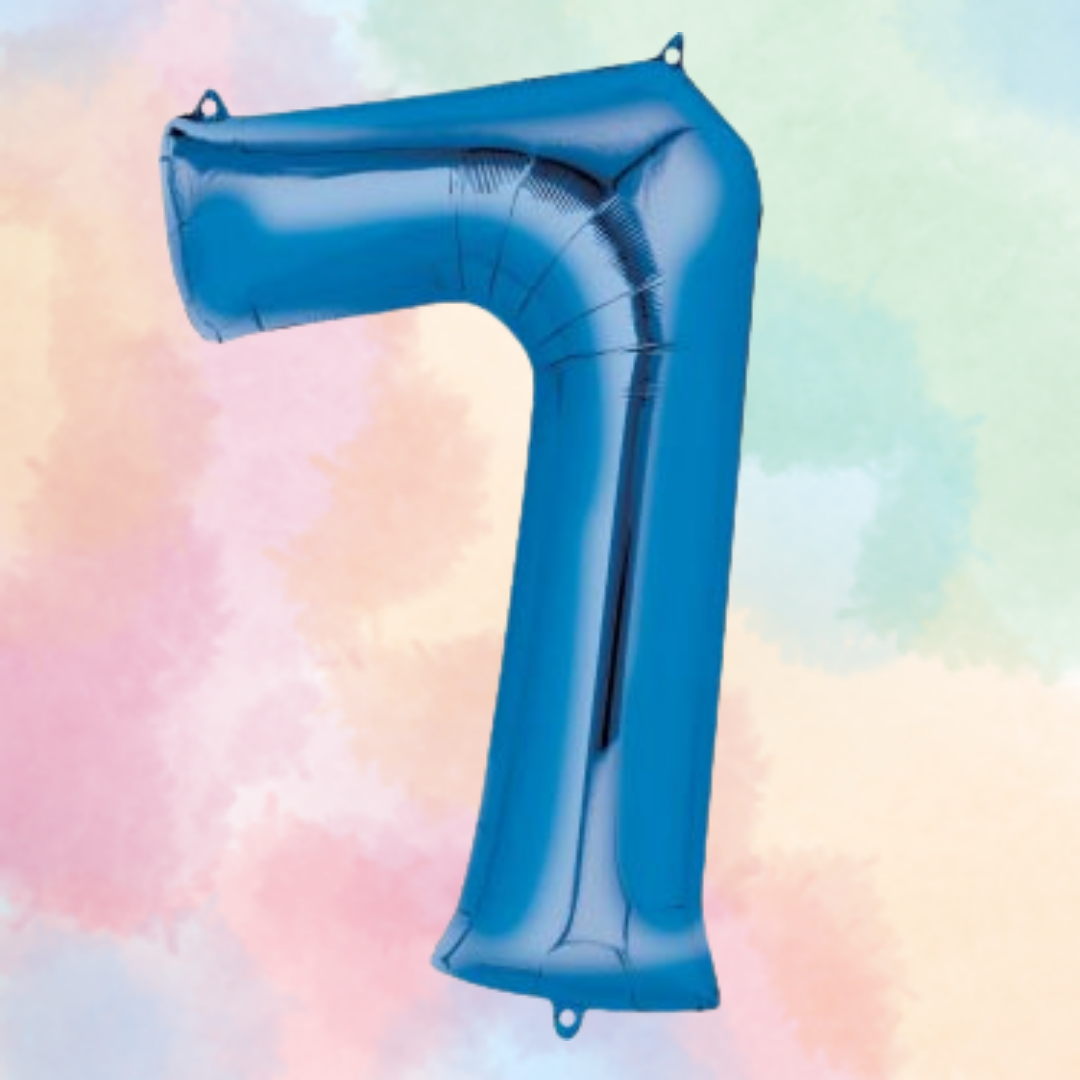 FOIL BALLOON LARGE BLUE SEVEN 7