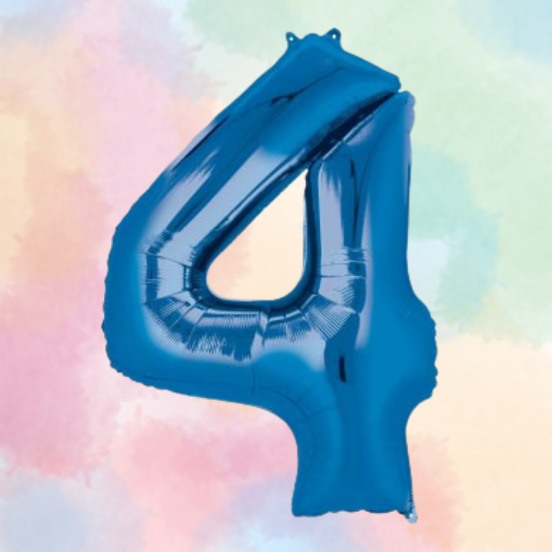 FOIL BALLOON LARGE BLUE FOUR 4