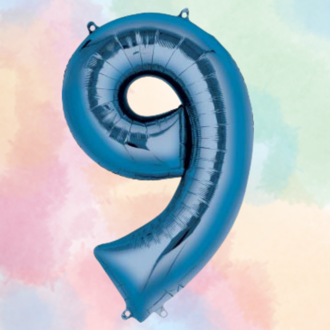 FOIL BALLOON LARGE BLUE NINE 9