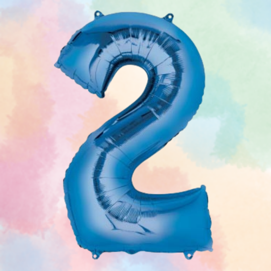 FOIL BALLOON LARGE BLUE TWO 2
