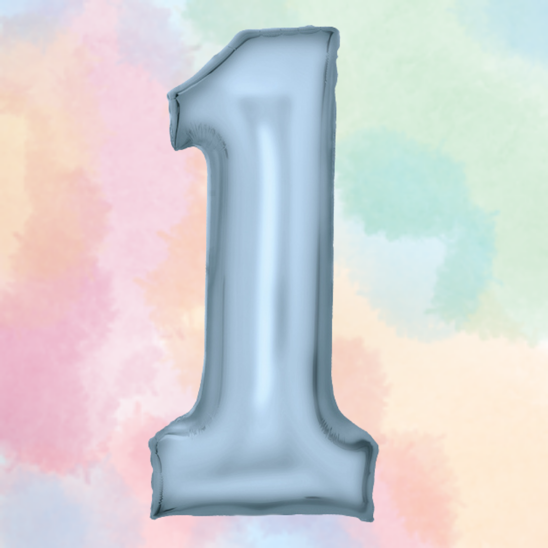 FOIL BALLOON LARGE PASTEL BLUE ONE 1