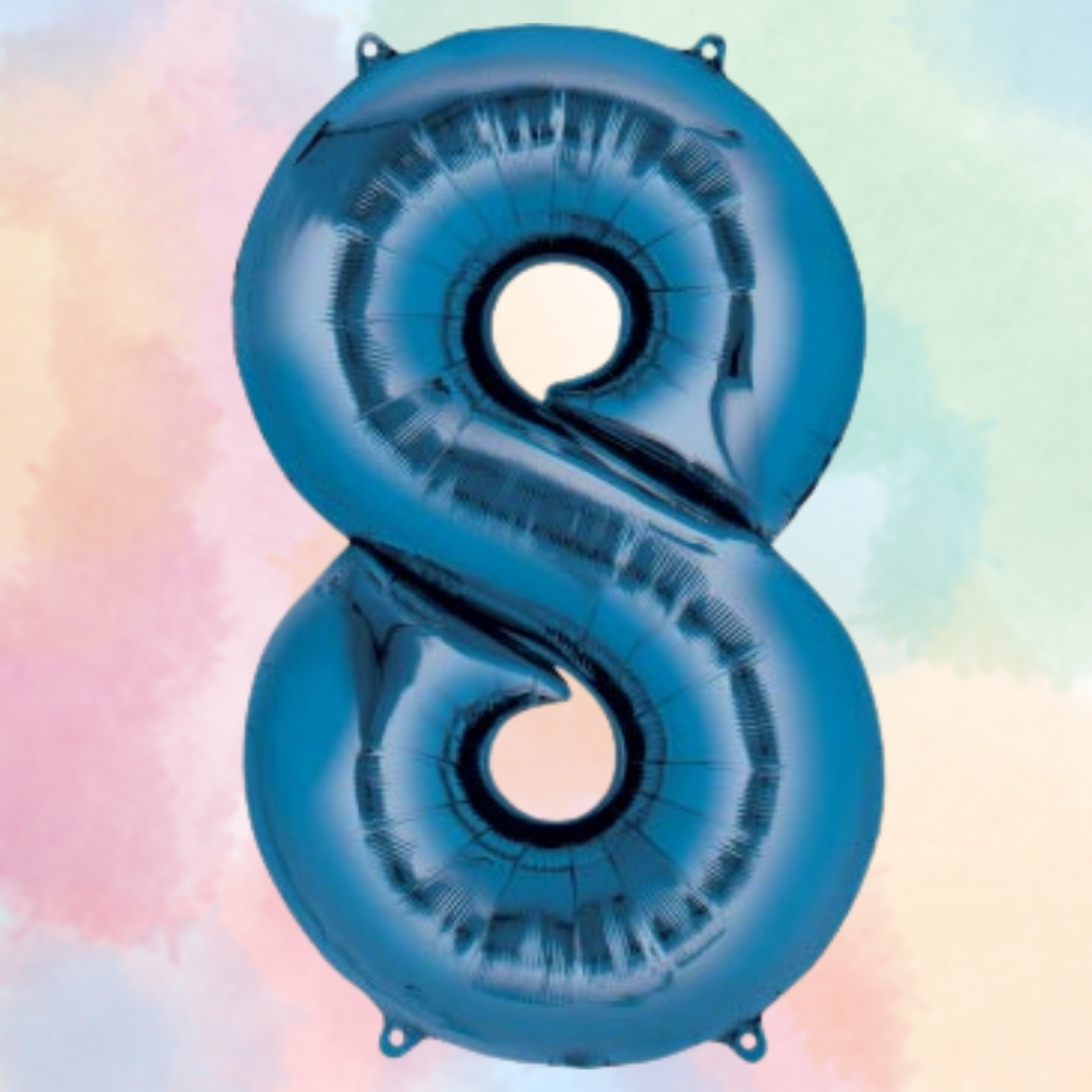 FOIL BALLOON LARGE BLUE EIGHT 8