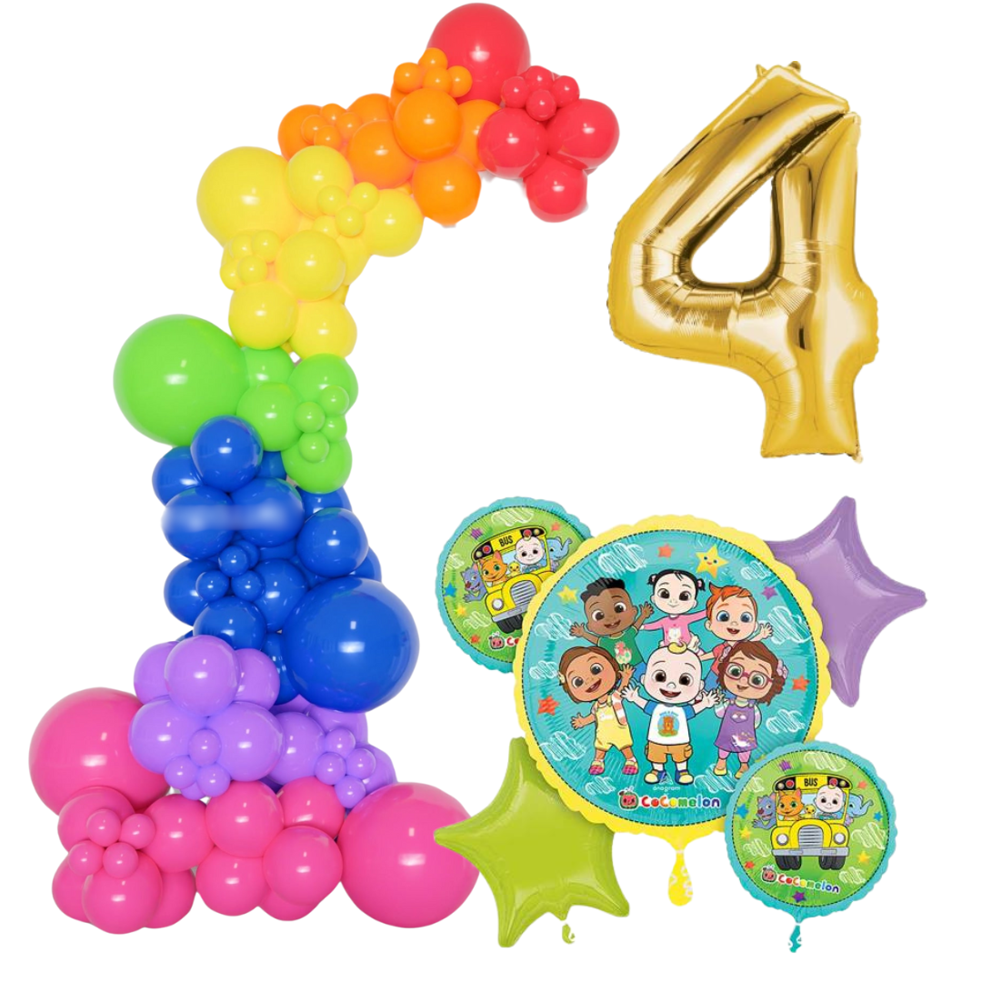 Cocomelon Themed Rainbow Balloon Garland Kit Number 4