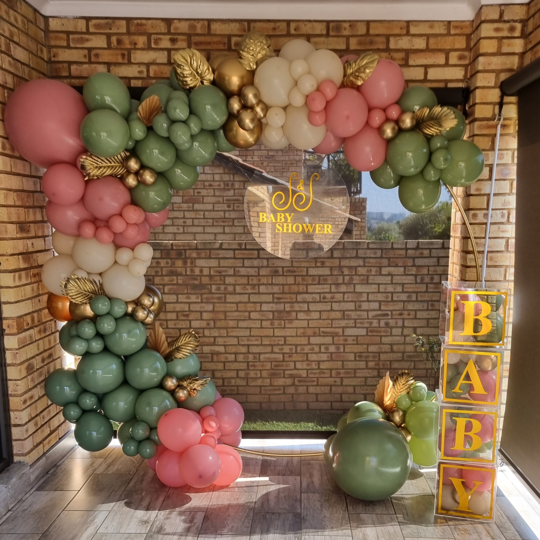 BABY SHOWER HOOP BACKDROP with Balloons