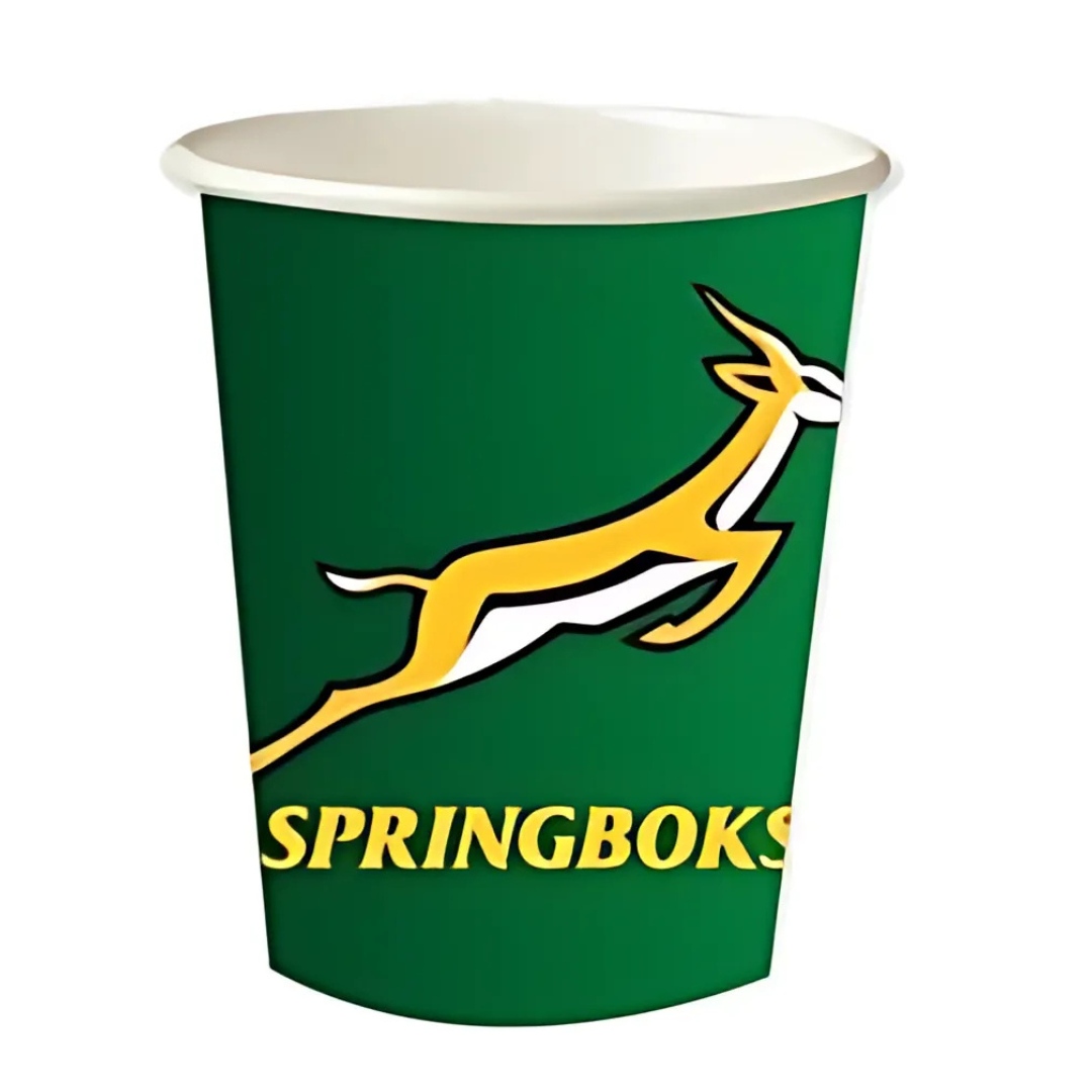 Springbok Themed Paper Cups Pack of 8