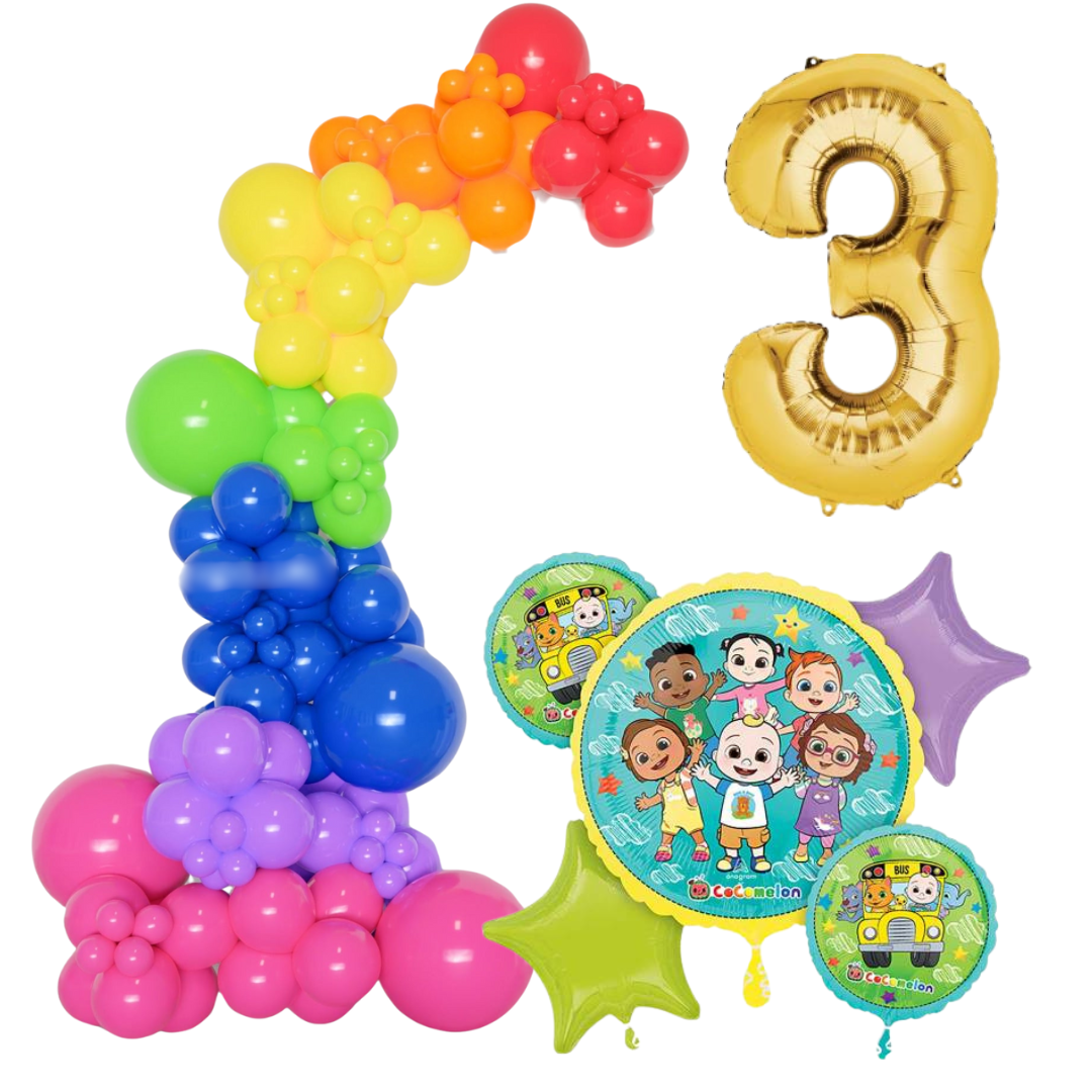 Cocomelon Themed Rainbow Balloon Garland Kit Number 3