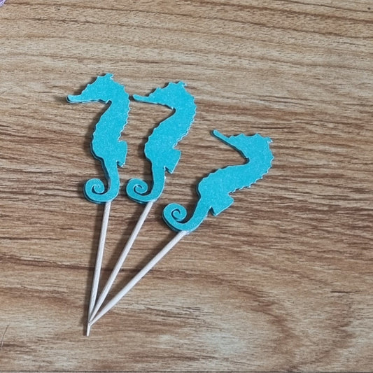 SEAHORSE CUPCAKE MINI TOPPERS |Personalized Party Decor South Africa