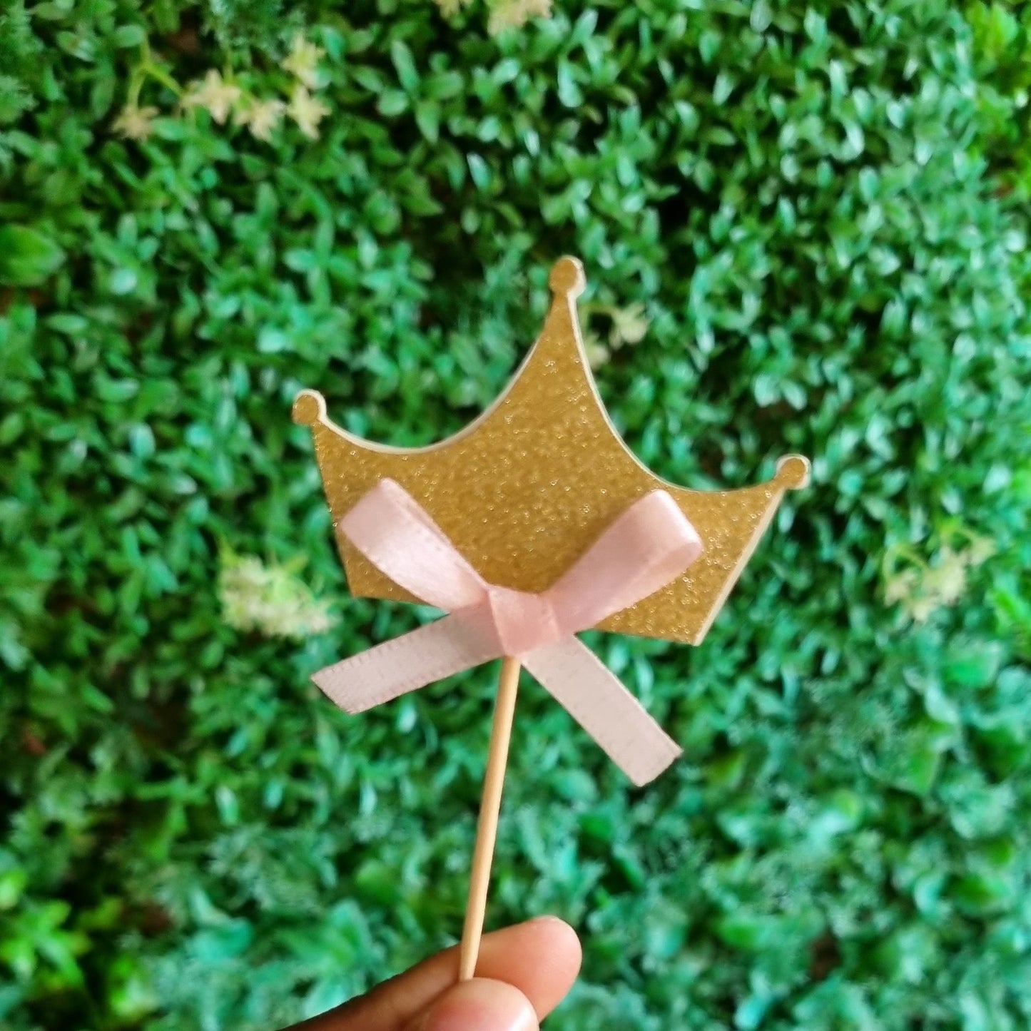 CROWN AND BOW CUPCAKE MINI TOPPERS