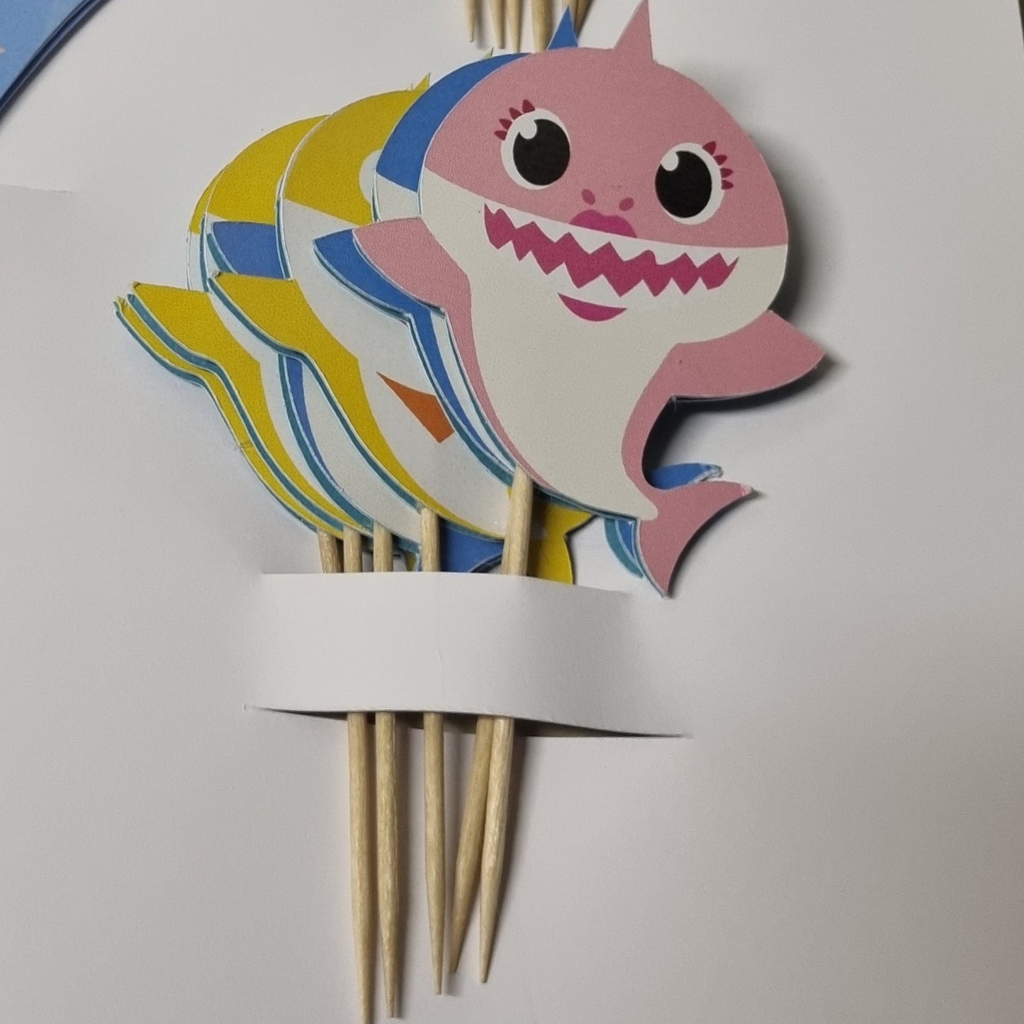 BABY SHARK CUPCAKE TOPPER SET OF 12 birthday party themed decor