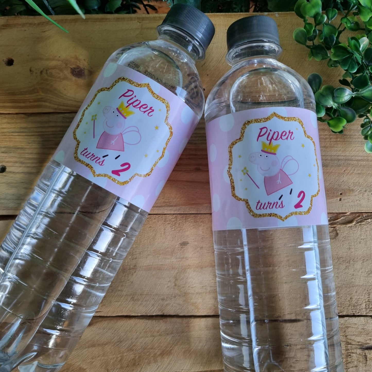PEPPA PIG BOTTEL LABELS SET OF 4 birthday party themed decor personalized with name and age