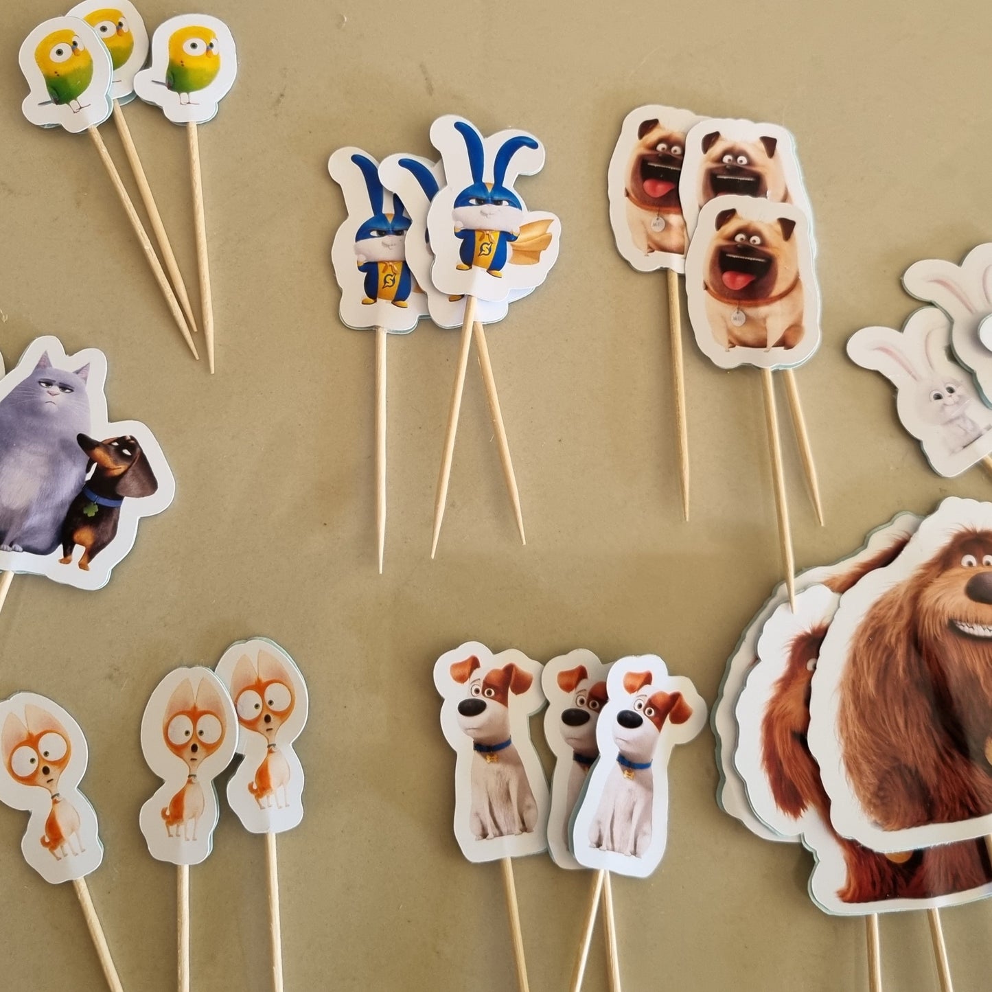 SECRET LIFE OF PETS CUPCAKE TOPPER SET OF 12 birthday party themed decor