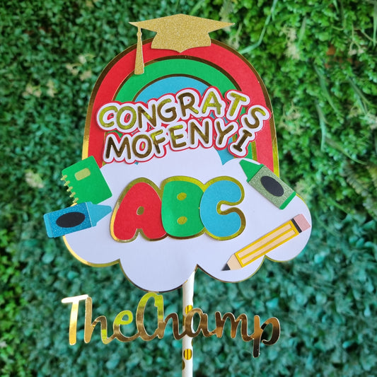 SCHOOL GRADUATION BACK TO SCHOOL CAKE TOPPER Personalized Cake Toppers South Africa
