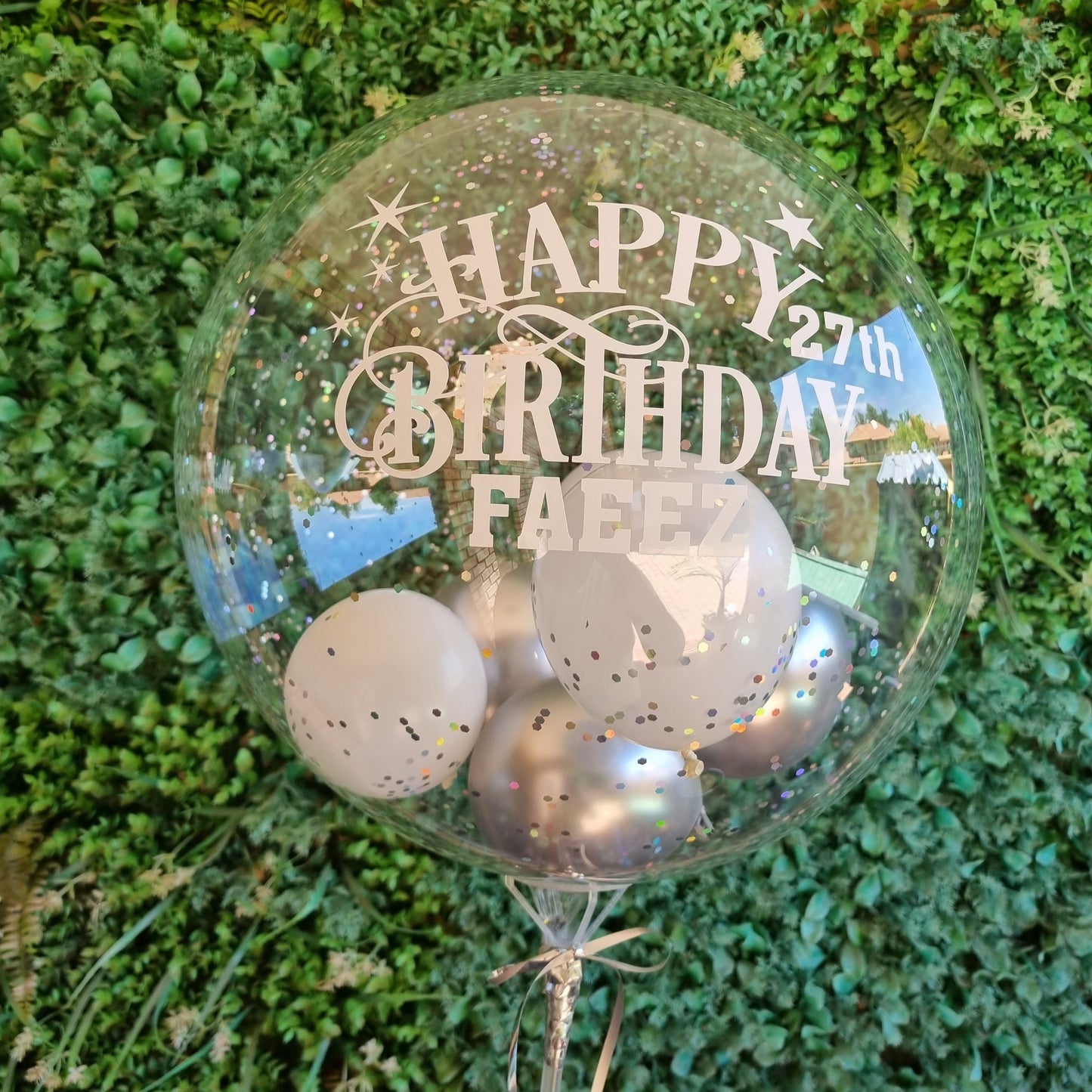 DAISY BALLOON Single 18 inch Personalized Balloon on a Stick Birthday decor, baby shower, bridal shower