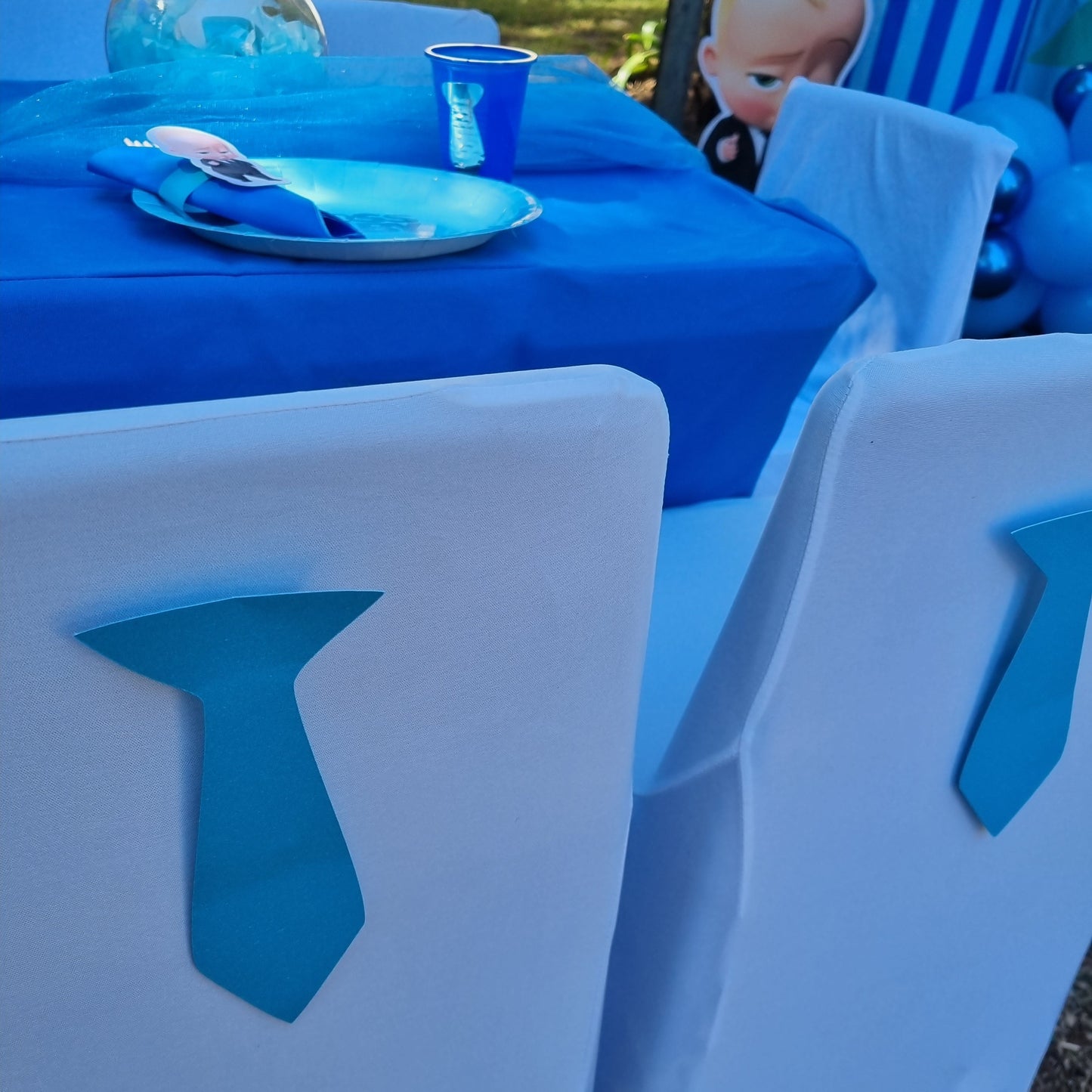 Kiddies Table and Chair Setup for 6, personalized kiddies birthday party themed decor party customized