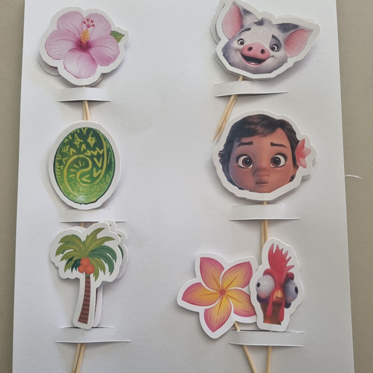 MOANA CUPCAKE MINI TOPPERS |Personalized Party Decor South Africa