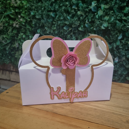 MINNIE MOUSE PARTY PACK  PINK AND GOLD 5 BOXES Personalized Kids’ Party Favors South Africa