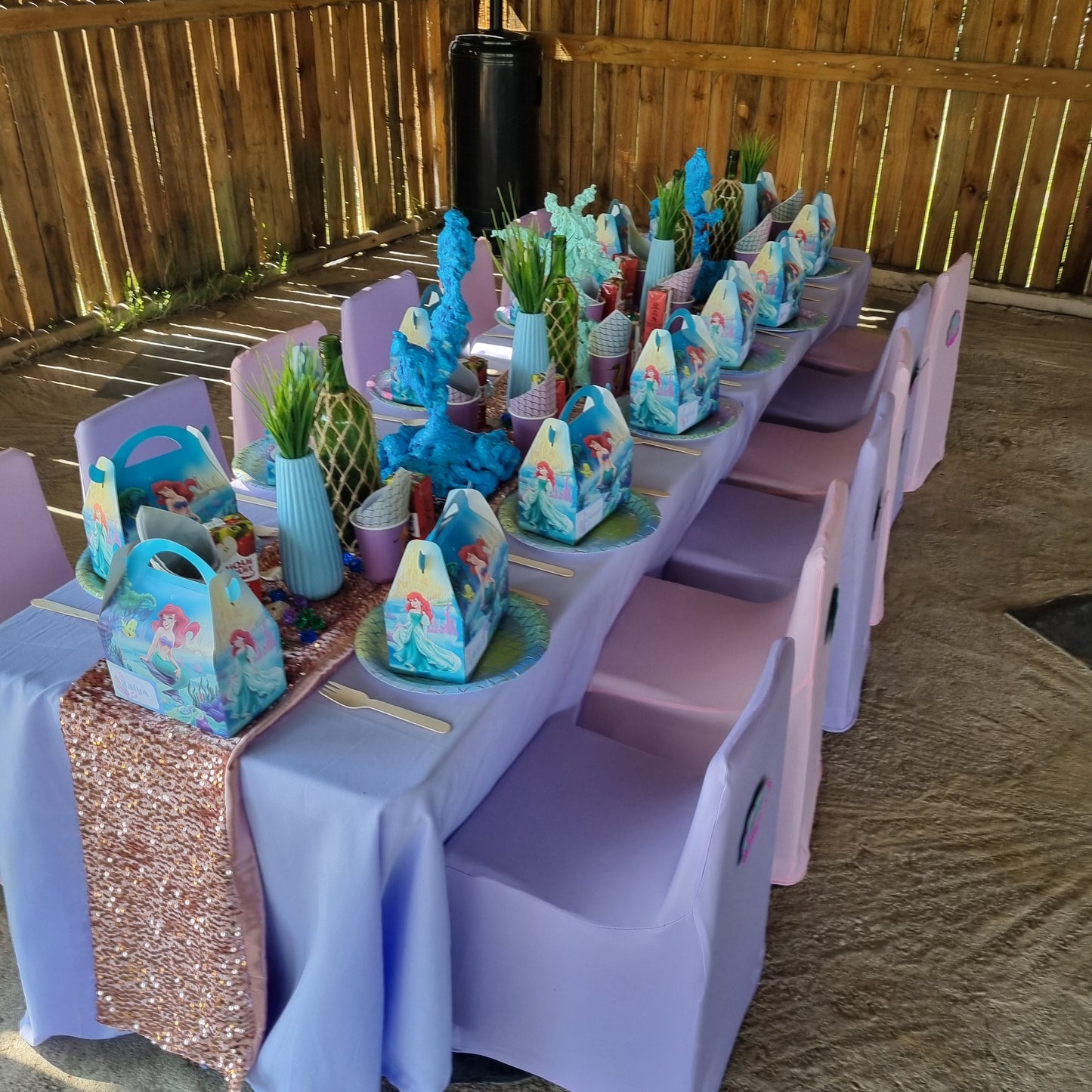 Kiddies Table and Chair Setup for 6, personalized kiddies birthday party themed decor party customized