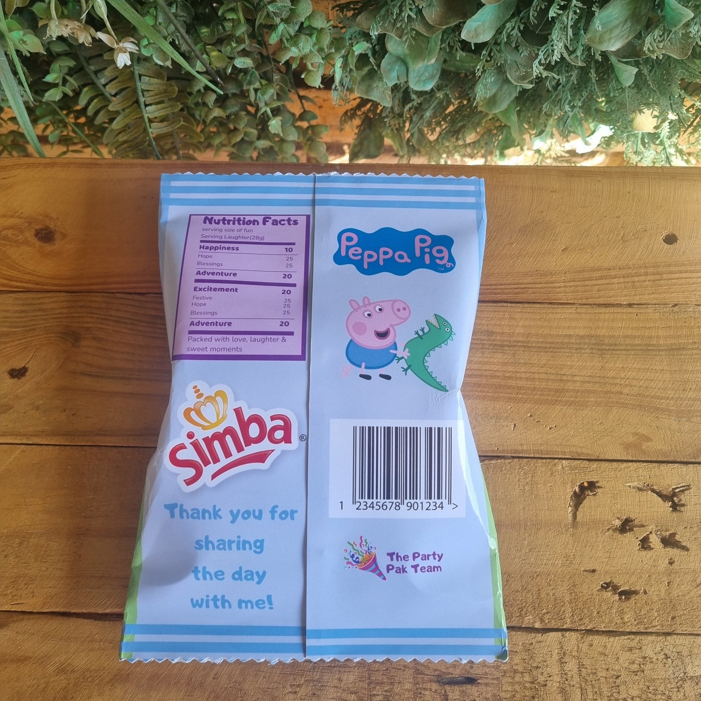 Peppa Pig Chip Bag Party Pack Set of 10 Muddy Puddles Blue