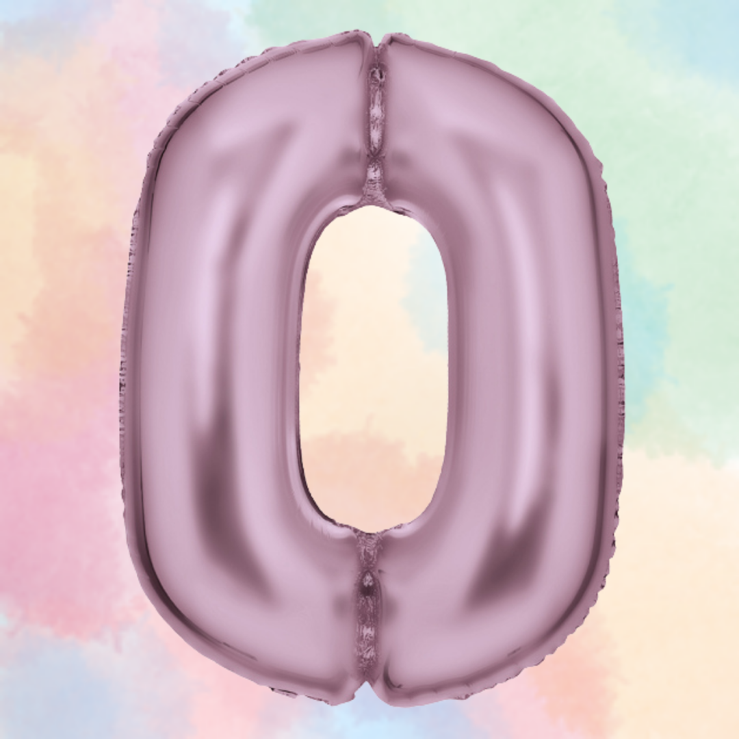 FOIL BALLOON LARGE PASTEL PINK ZERO 0
