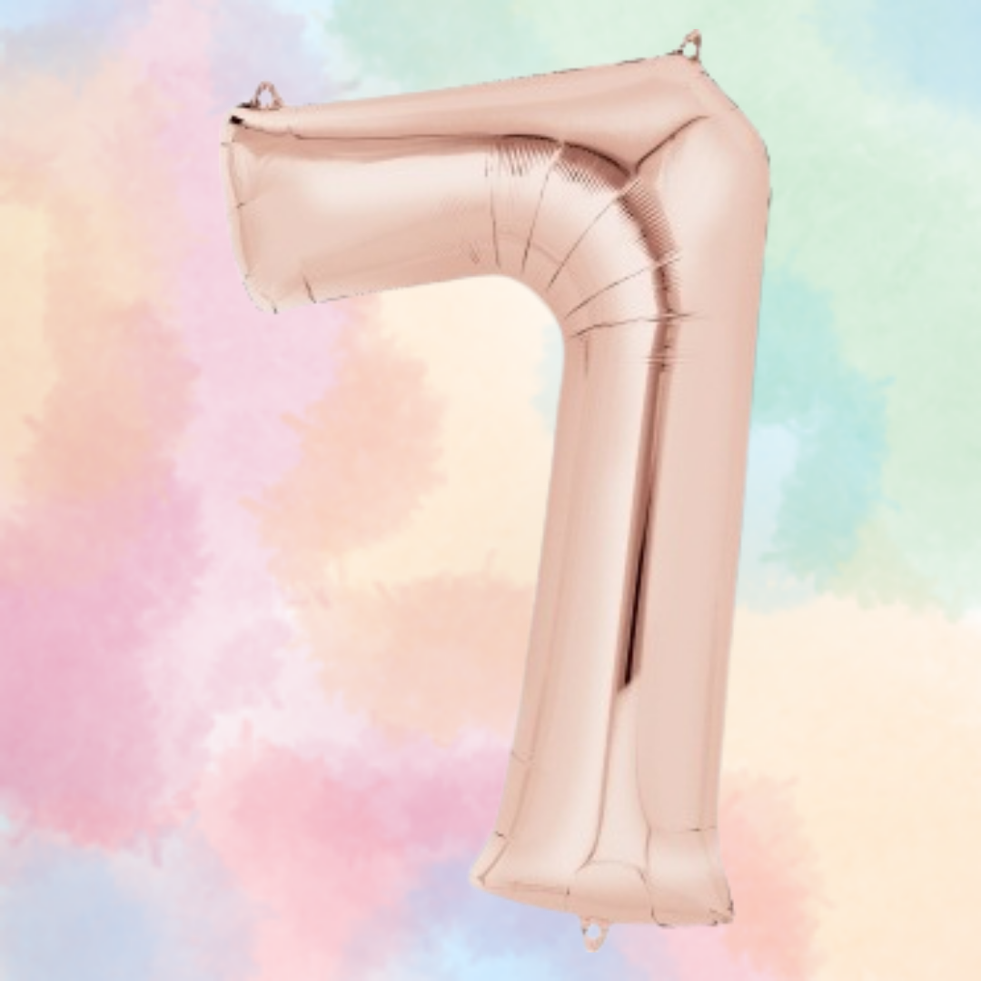 FOIL BALLOON LARGE ROSE GOLD SEVEN 7