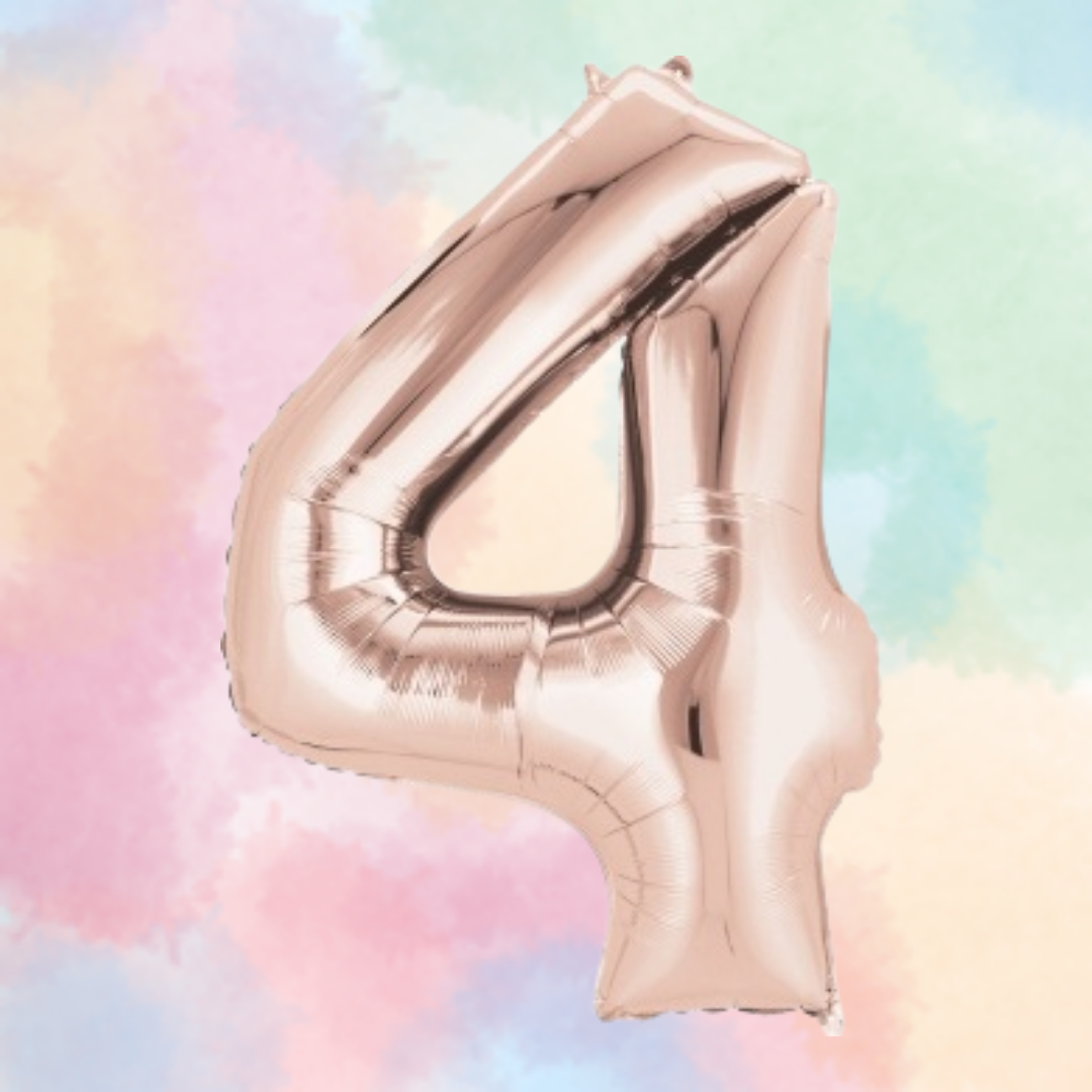 FOIL BALLOON LARGE ROSE GOLD FOUR 4