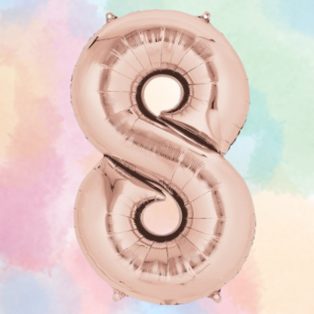 FOIL BALLOON LARGE ROSE GOLD EIGHT 8