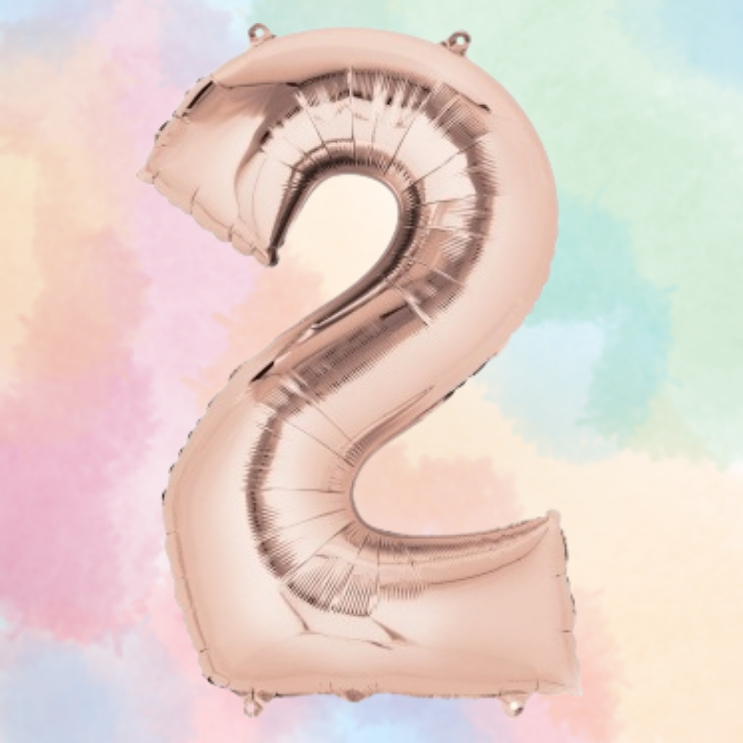FOIL BALLOON LARGE ROSE GOLD TWO 2