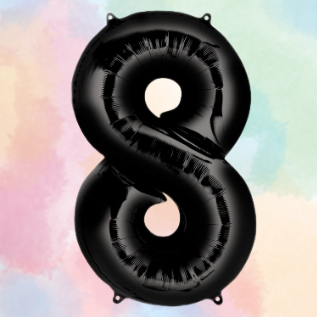 FOIL BALLOON LARGE BLACK EIGHT 8