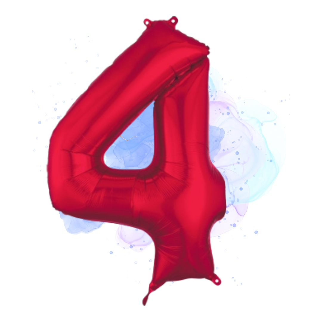 FOIL BALLOON LARGE RED FOUR 4