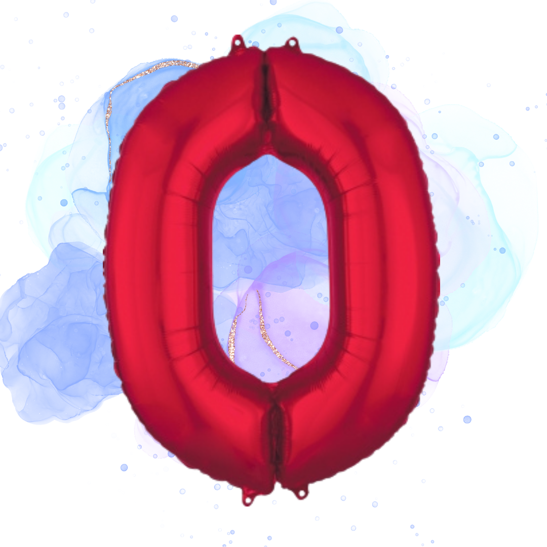FOIL BALLOON LARGE RED ZERO 0