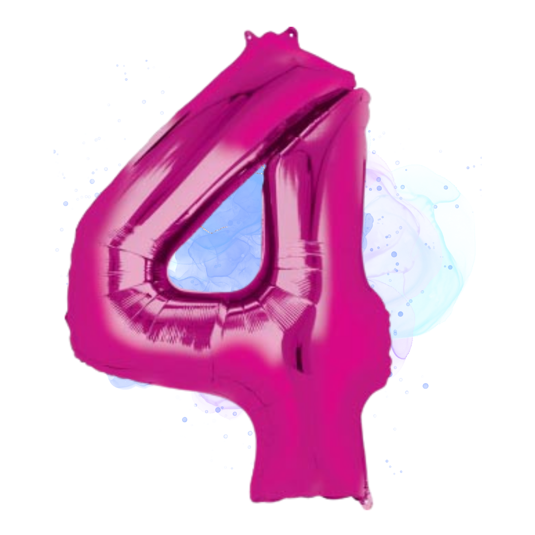 FOIL BALLOON LARGE CERISE PINK FOUR 4