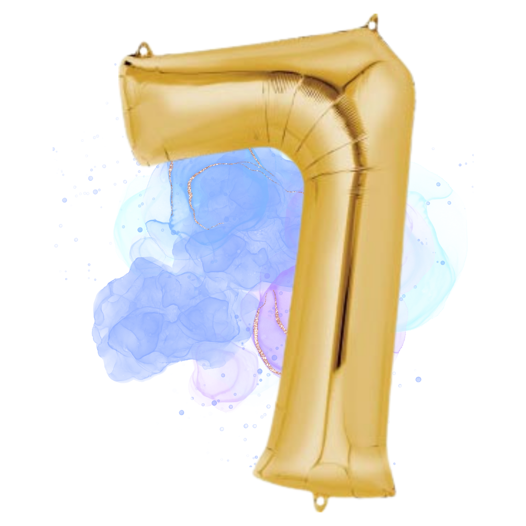 FOIL BALLOON LARGE YELLOW GOLD SEVEN 7