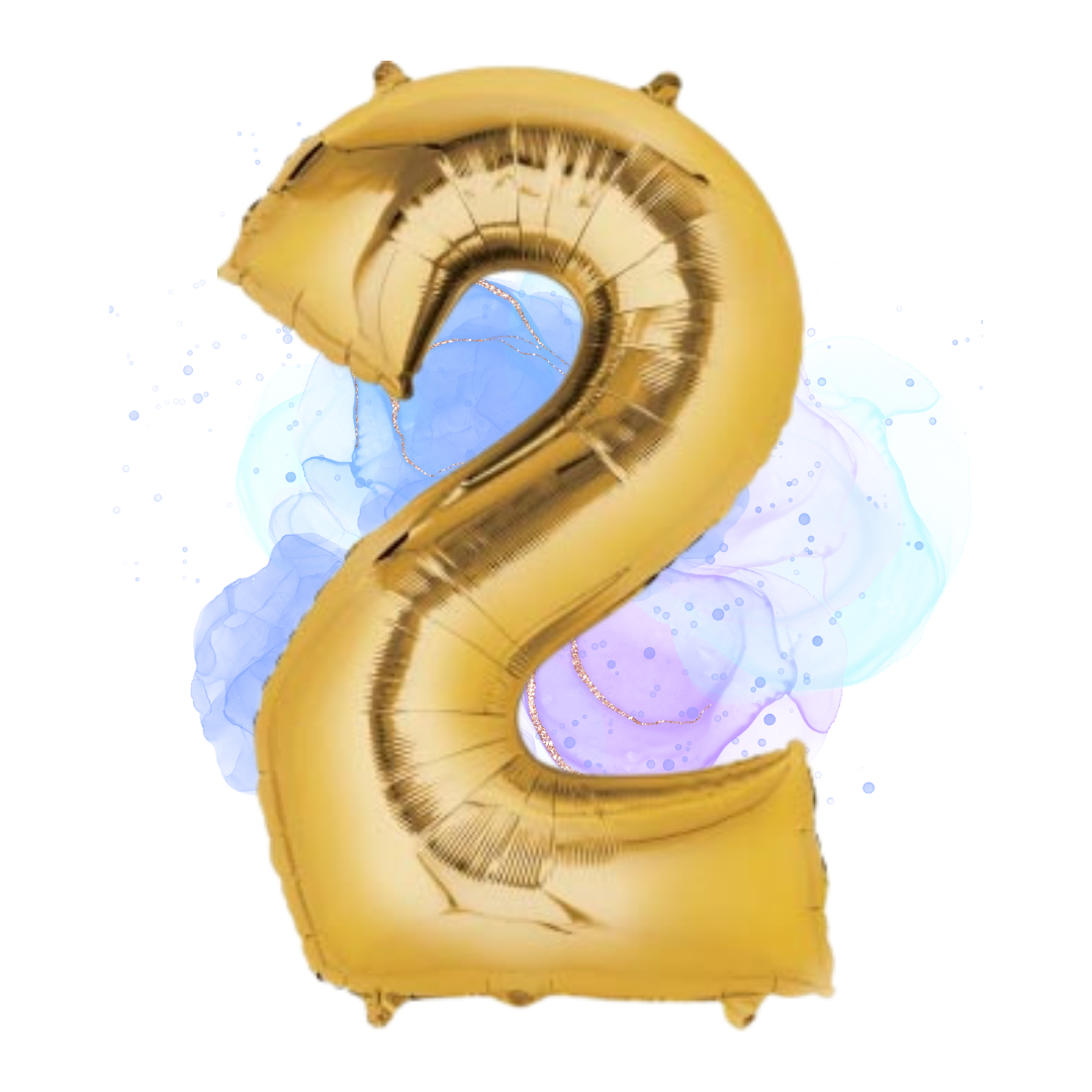 FOIL BALLOON LARGE YELLOW GOLD TWO 2