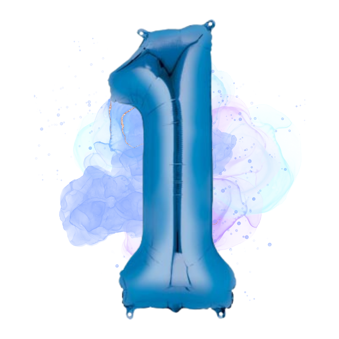 FOIL BALLOON LARGE BLUE ONE 1