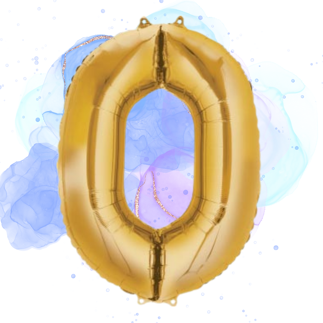 FOIL BALLOON LARGE YELLOW GOLD ZERO 0