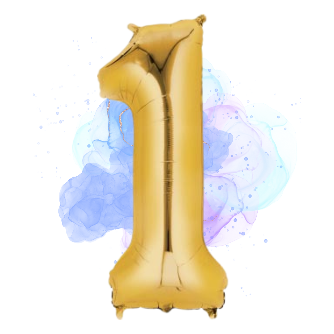 FOIL BALLOON LARGE YELLOW GOLD ONE 1