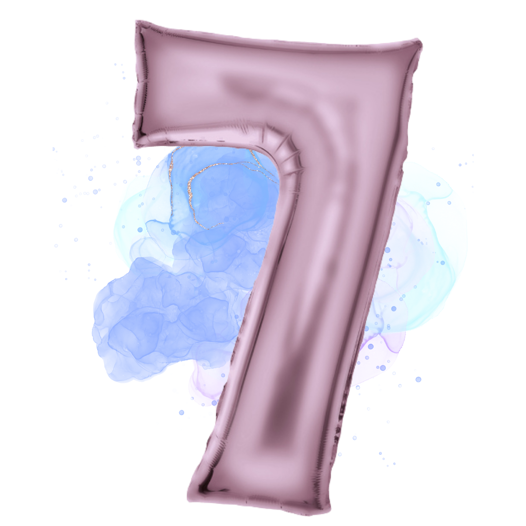FOIL BALLOON LARGE PASTEL PINK SEVEN 7