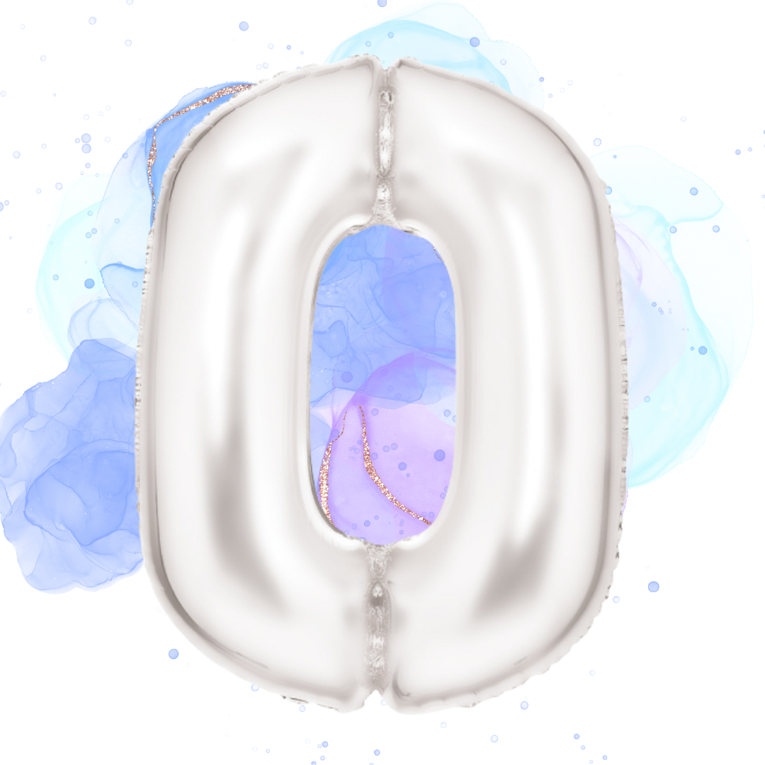 FOIL BALLOON LARGE SILK WHITE ZERO 0